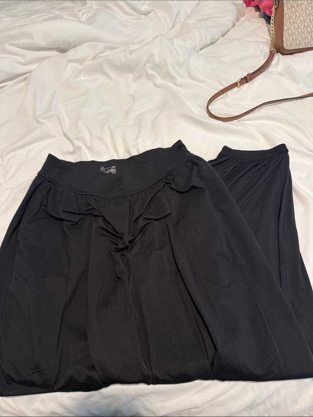 aerie Black Wide-Leg Stretch Leggings